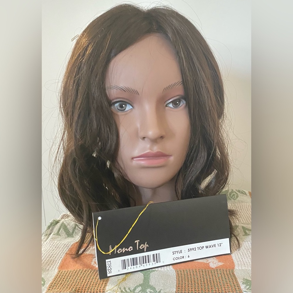 Mono Top 12" Top Wave Synthetic Wig - Brown